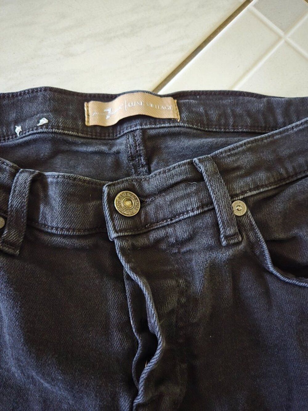 7 For All Mankind Josefina Skinny Boyfriend Jeans Black 26 - Picture 4 of 7